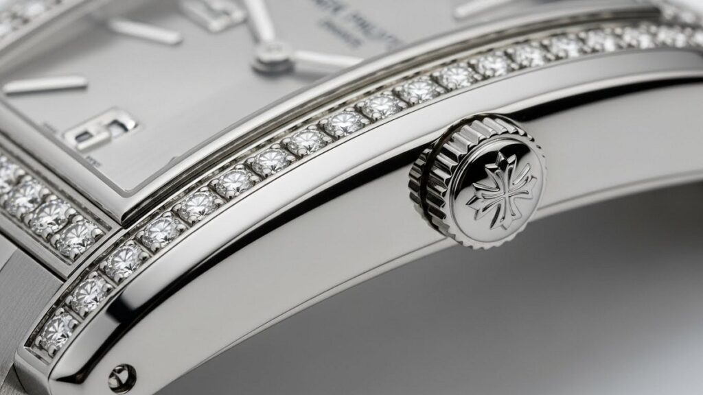 パテック フィリップ Twenty~4 Ref.4910 ステンレススチール製レクタンギュラーケースの洗練されたディテール