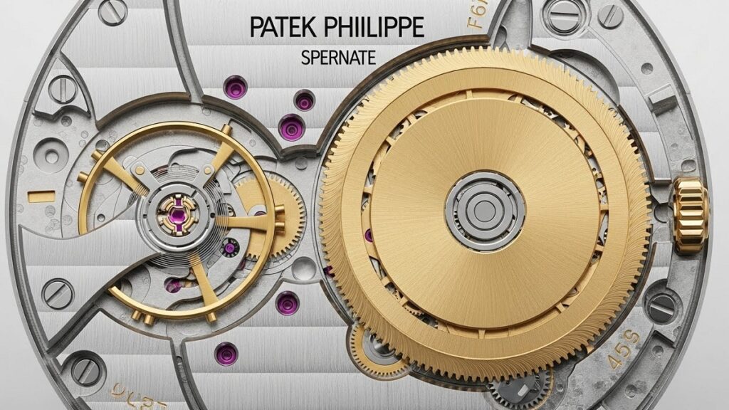 金製マイクロローターを備えたパテック フィリップの超薄型自動巻きムーブメントの精密な構造