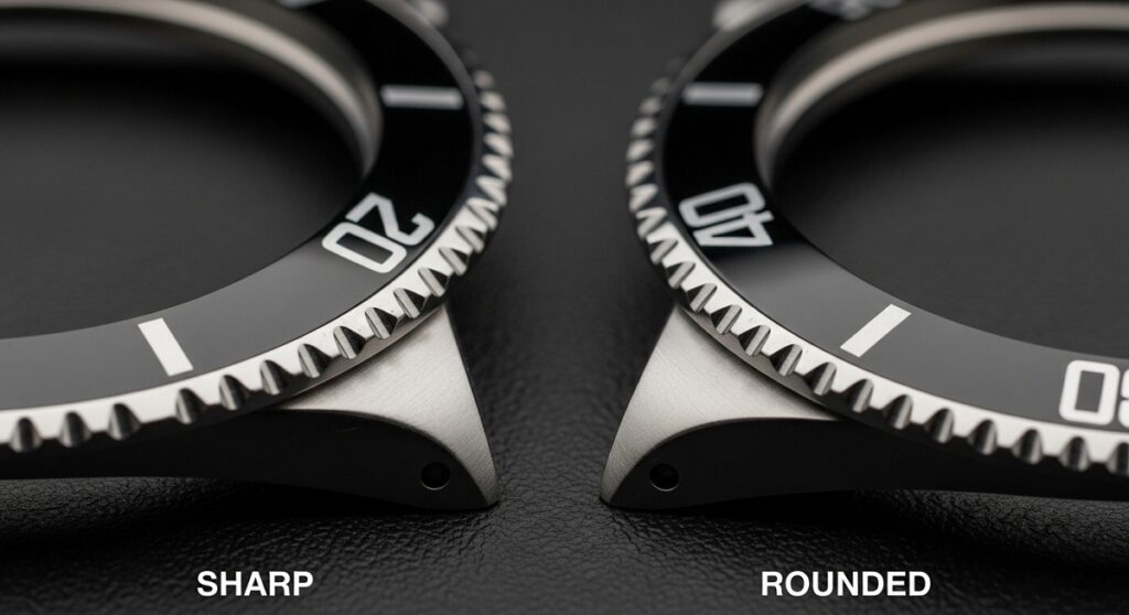 ロレックス サンダーバードの回転ベゼルのクローズアップ写真