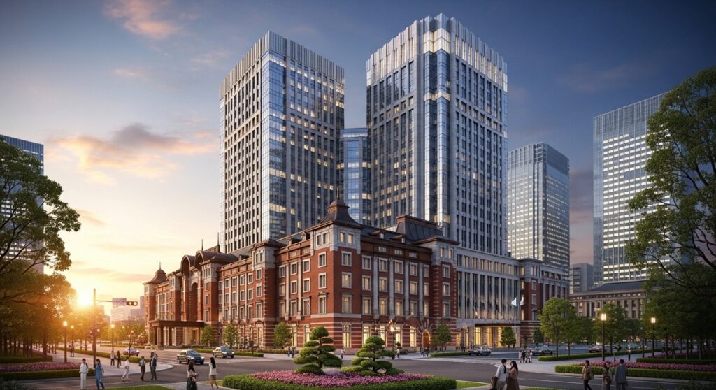 東京・丸の内のビジネス街を象徴するエレガントで歴史を感じさせる近代ビル