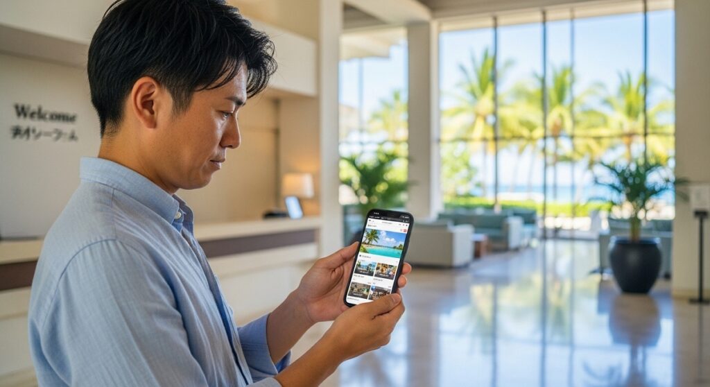 スマートフォンでオンライン予約画面を確認する