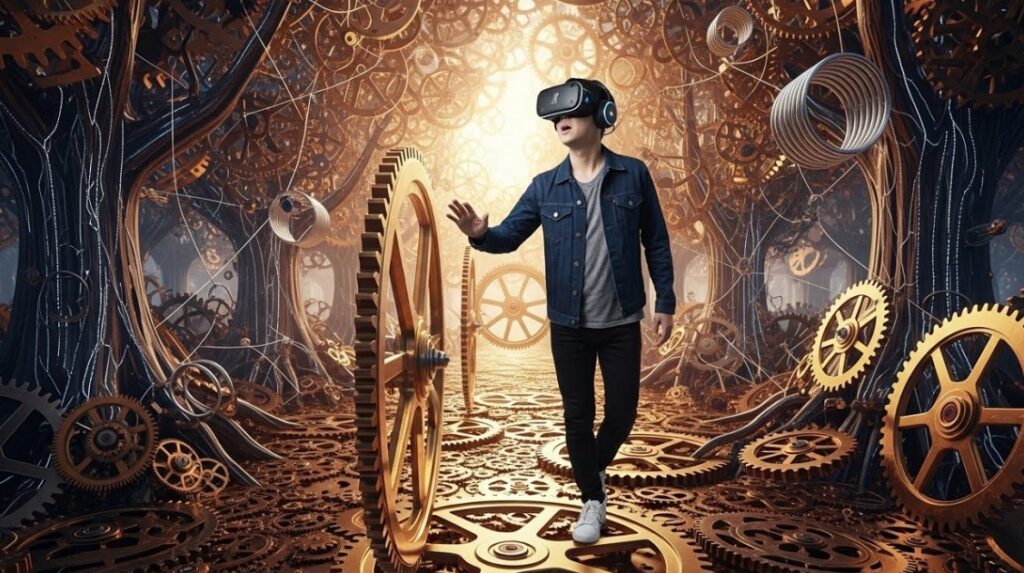 VRの時計仕掛けの森で体験する仮想現実の旅